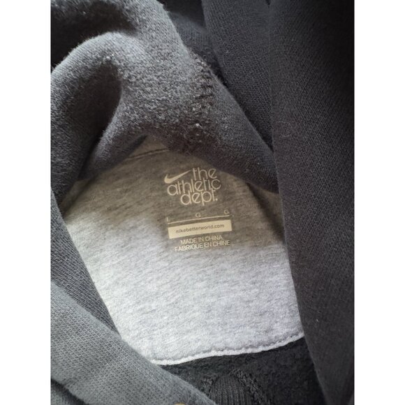Rare Vintage Y2K Nike Mini Swoosh Black Hoodie Sweater Large Sports Gym Run - Picture 11 of 13